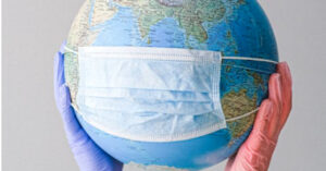 Globe with a mask